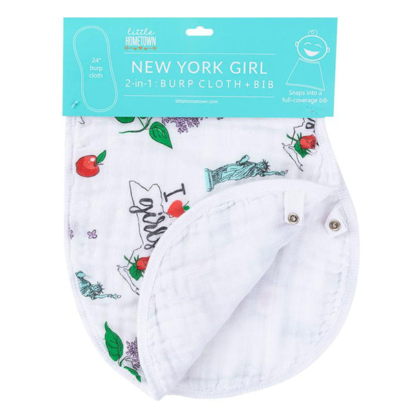  Baby Burp Cloth & Bib Combo:  New York Girl by Little Hometown Little Hometown 
