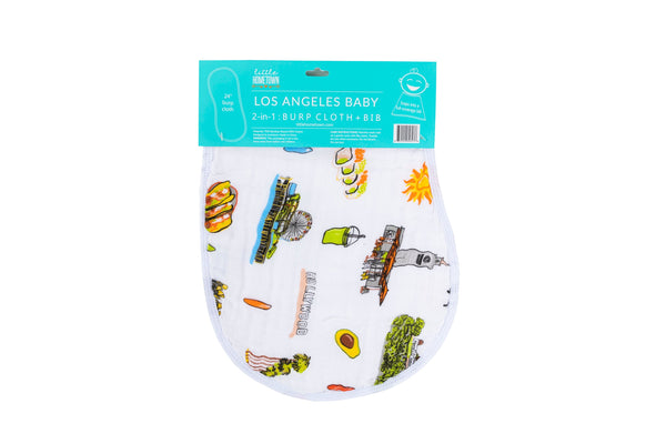  Baby Burp Cloth & Bib Combo: Los Angeles Baby by Little Hometown Little Hometown 