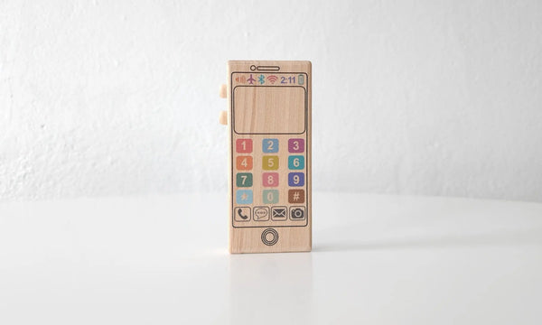 Colorful Wooden Toy Phone | Made in the USA | Wooden Toy | The Baby Penguin