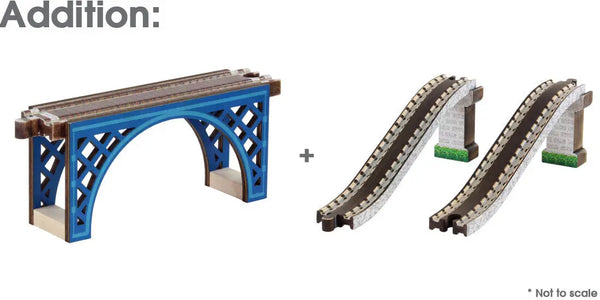 Reversing Arch Bridge for Wooden Train Sets | USA NameTrains Maple Landmark