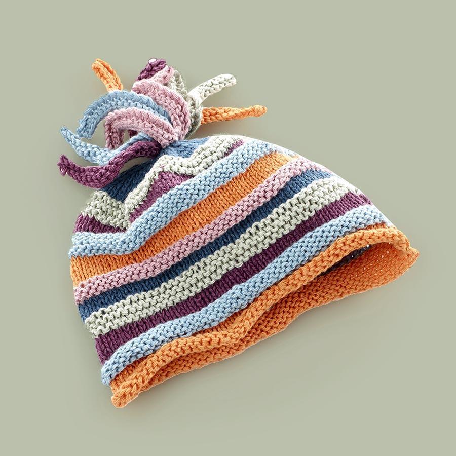 Organic Multi-Colored Striped - Baby Beanie |  | The Baby Penguin