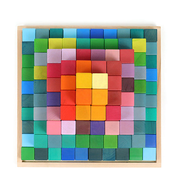 100 Pcs STAINED Large Stepped Pyramid Wooden Stacking Building Blocks |  | The Baby Penguin