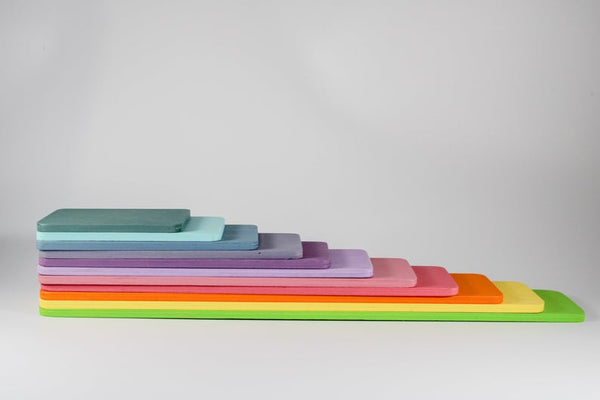 11 Pcs Wooden Rectangular Building Boards in Pastel/Macaron Colors | toys | The Baby Penguin