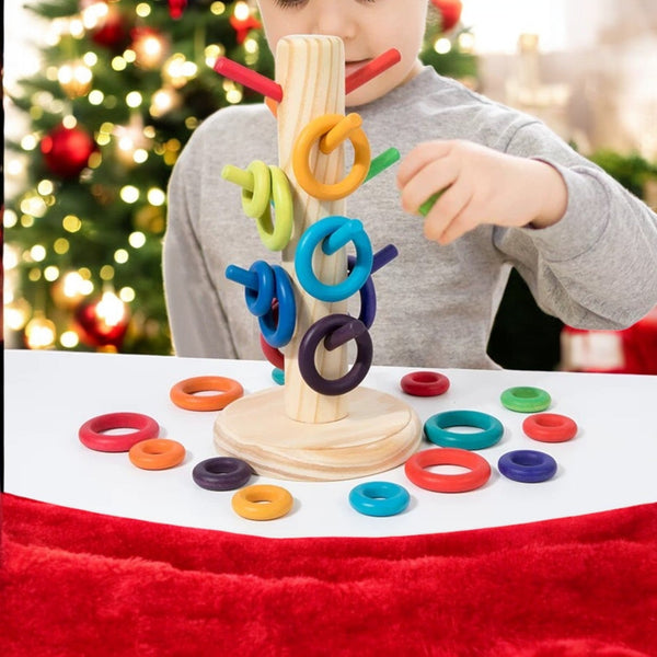 12 Dowels Sorting Helper Tree with 24 Building Rings Set |  | The Baby Penguin