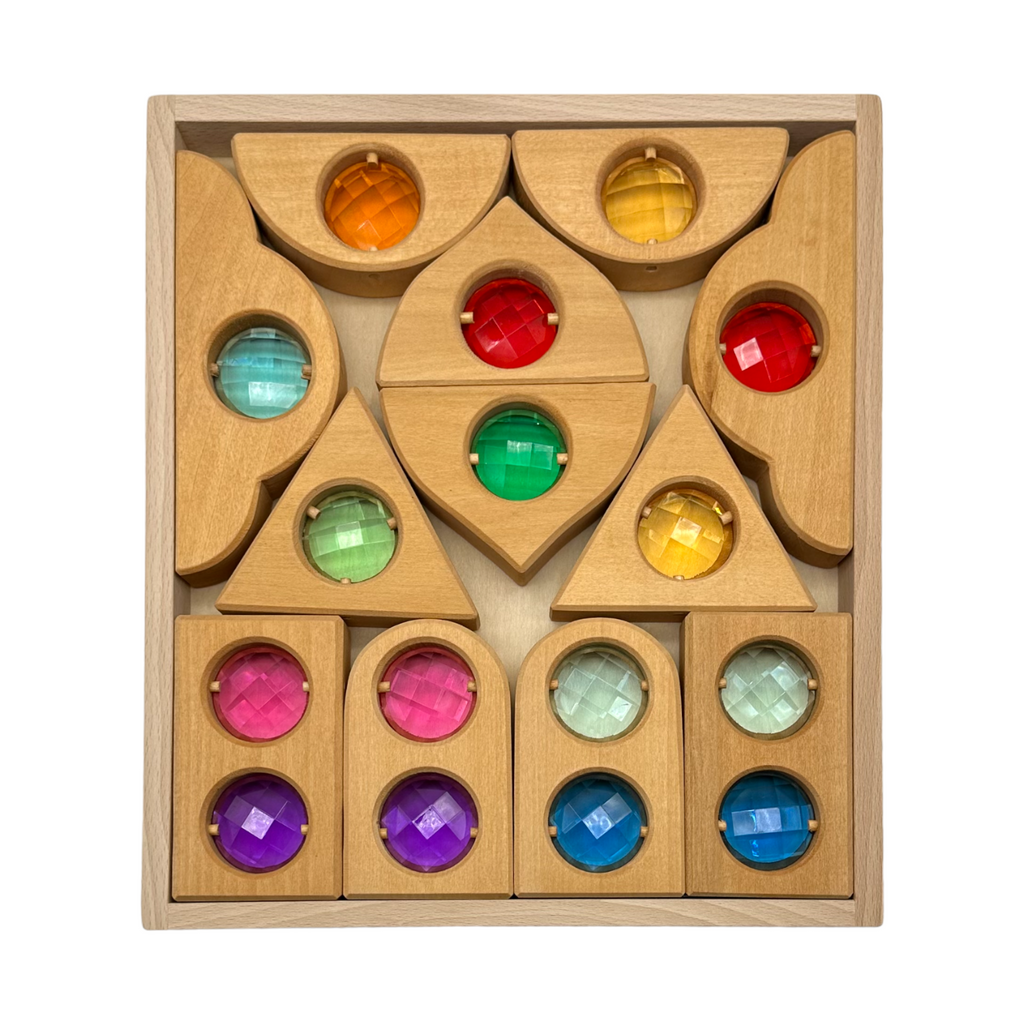 12 Pcs Rainbow Fairytale Window Blocks with Storage Tray |  | The Baby Penguin