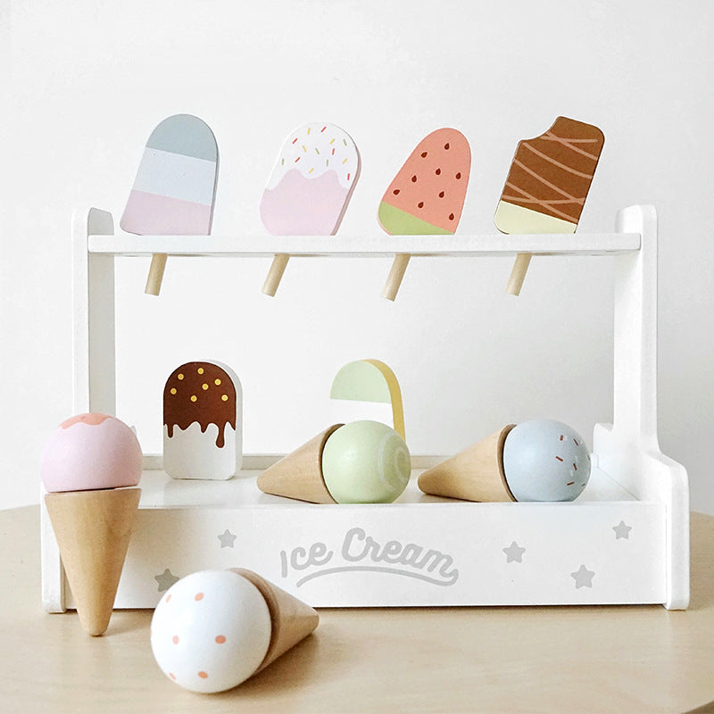 15 Pcs Wooden Popsicle Ice Cream Bar Pretend Play Set |  | The Baby Penguin