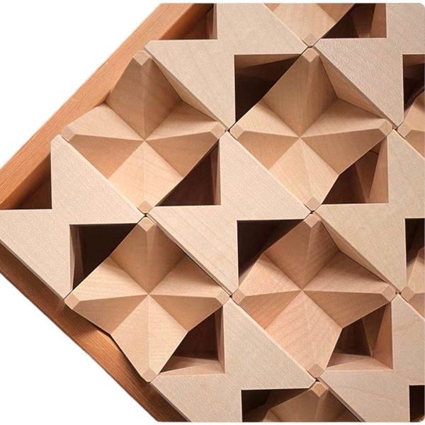 16 Pcs Natural Wooden Construction Puzzle Toy with Storage Tray |  | The Baby Penguin