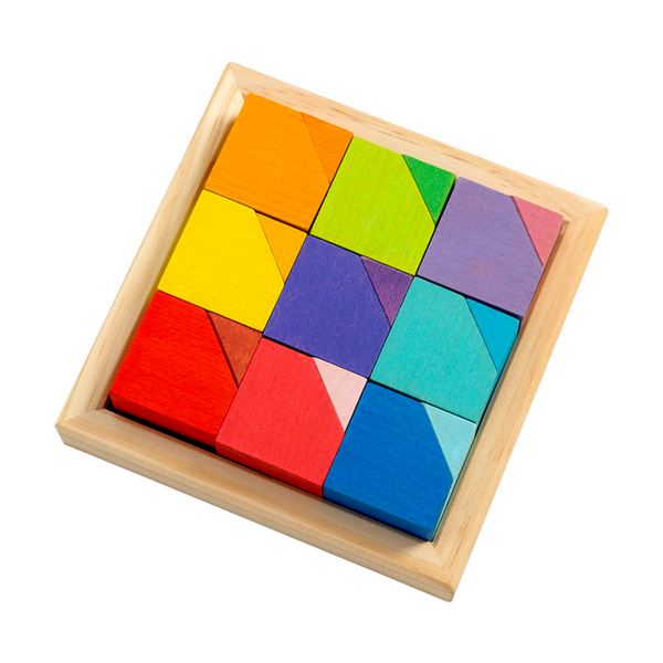 18 Pcs Wooden Cornerstone Building Blocks Set in Primary Rainbow Colors |  | The Baby Penguin