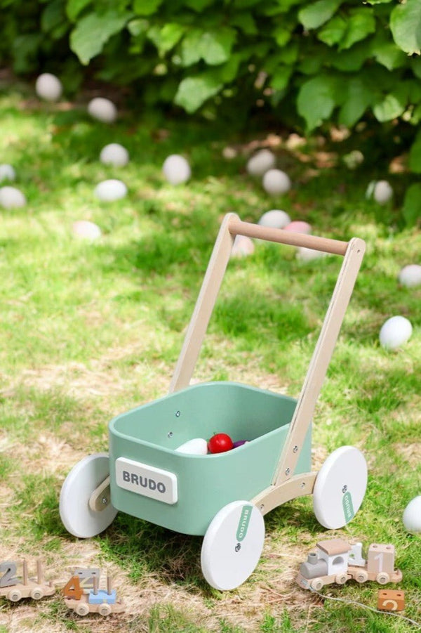 2-in-1 Wooden Toddler Learning Walker with Toy Storage Bin |  | The Baby Penguin