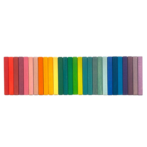 28 Pcs STAINED Wooden Rainbow Building Slats |  | The Baby Penguin