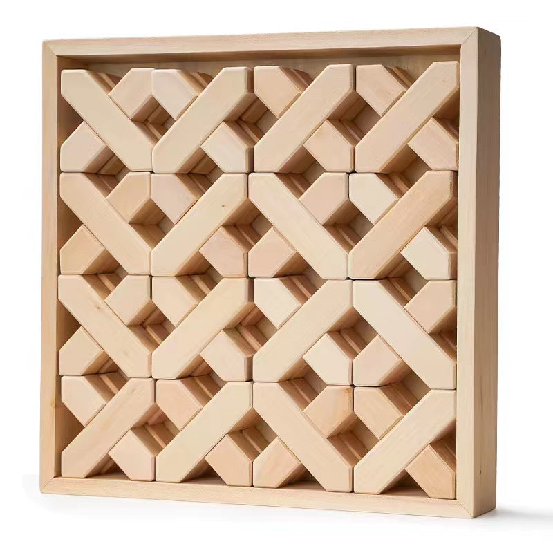 32 Pcs X-shape Blocks Set with Storage Tray |  | The Baby Penguin