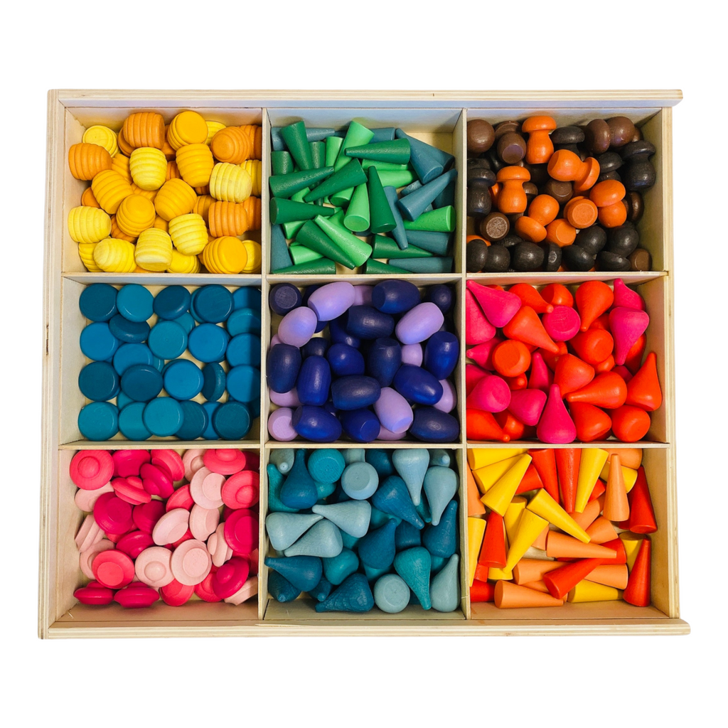 324 Pcs Mandala Loose Parts with Wooden Tray  Open-ended Play Set |  | The Baby Penguin