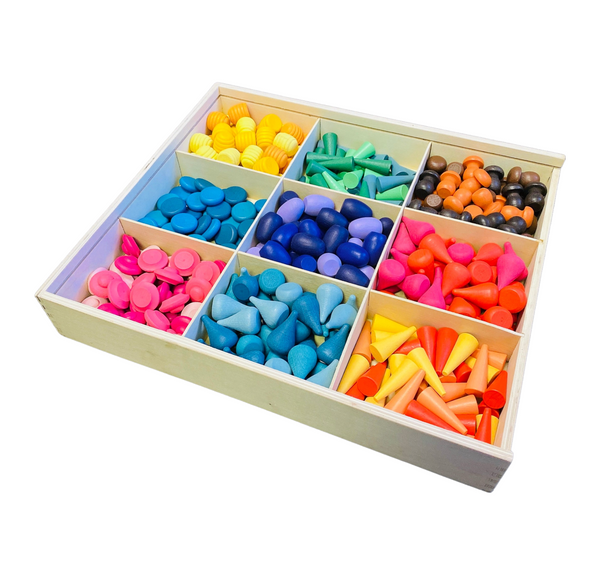 324 Pcs Mandala Loose Parts with Wooden Tray  Open-ended Play Set |  | The Baby Penguin