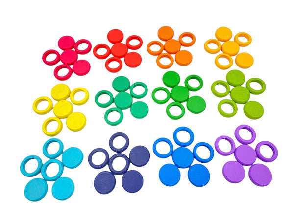 36 Pcs Wooden Coins and 36 Pcs Wooden Rings Set (Total of 72 Pcs) |  | The Baby Penguin