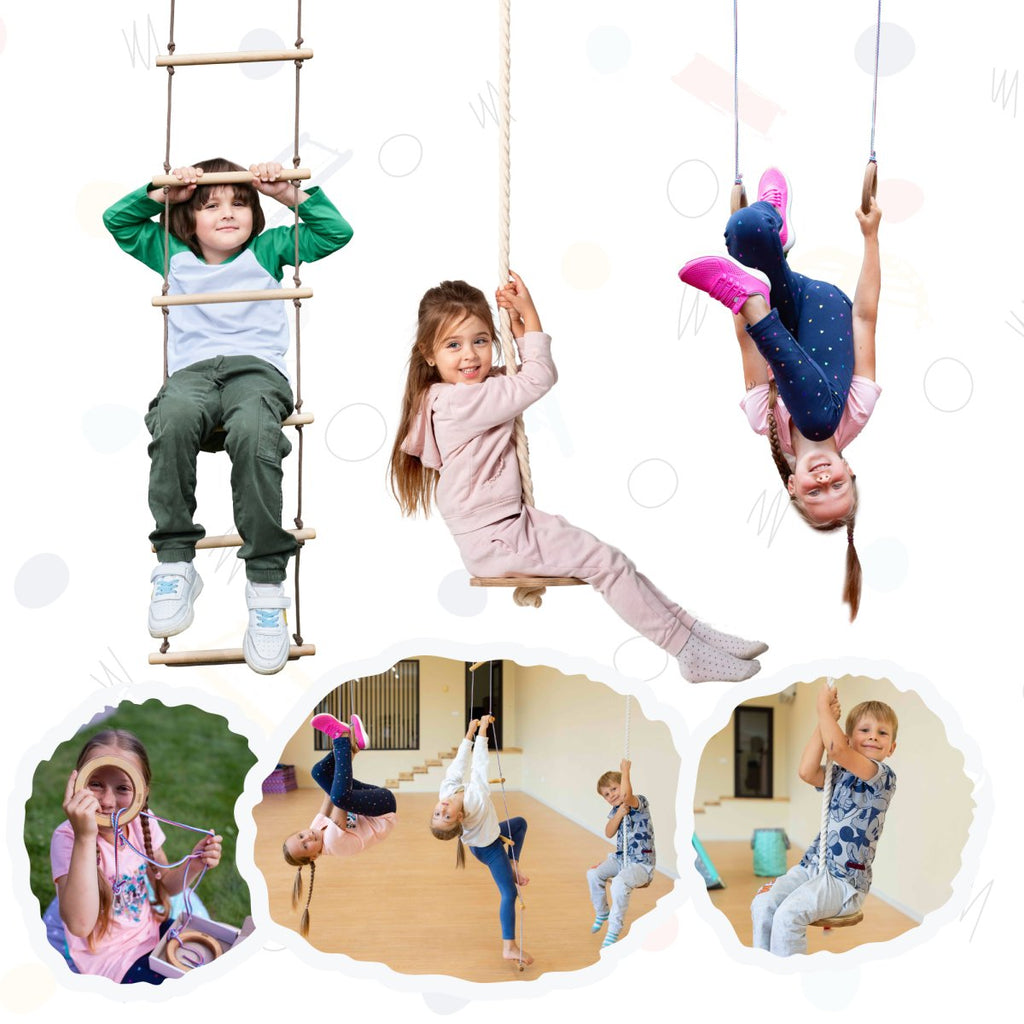 3in1 Swings Set: Rope Ladder + Gymnastic Rings + Disc Rope Swing | 3in1 Swing Set | The Baby Penguin