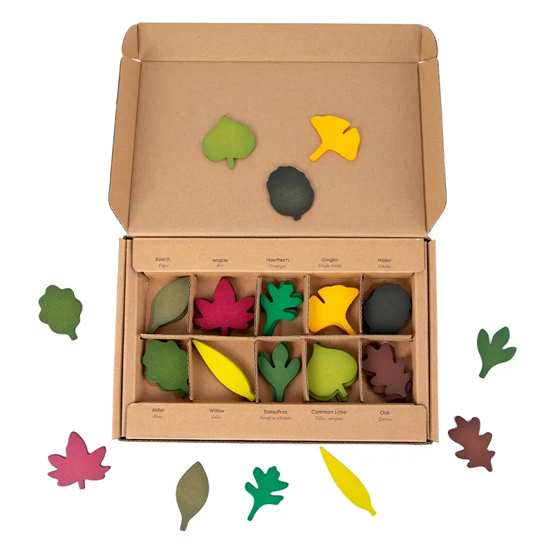 40 Pcs Woodland Leaves Wooden Forest Leaves Set |  | The Baby Penguin