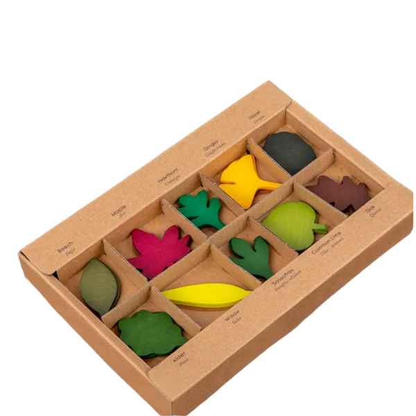 40 Pcs Woodland Leaves Wooden Forest Leaves Set |  | The Baby Penguin