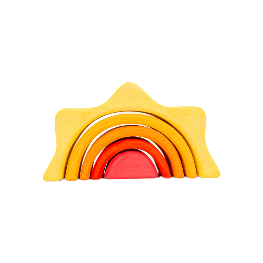 5 Pcs STAINED Mini Size Wooden Sun Rainbow Stacker |  | The Baby Penguin