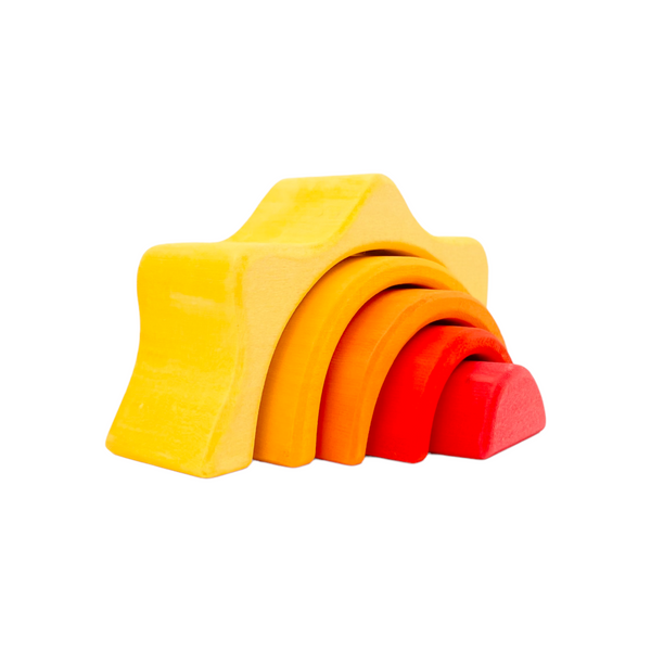 5 Pcs STAINED Mini Size Wooden Sun Rainbow Stacker |  | The Baby Penguin