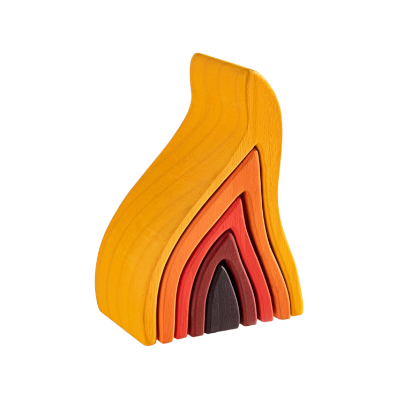 5 Pcs Wooden Fire Stacking Blocks | toys | The Baby Penguin