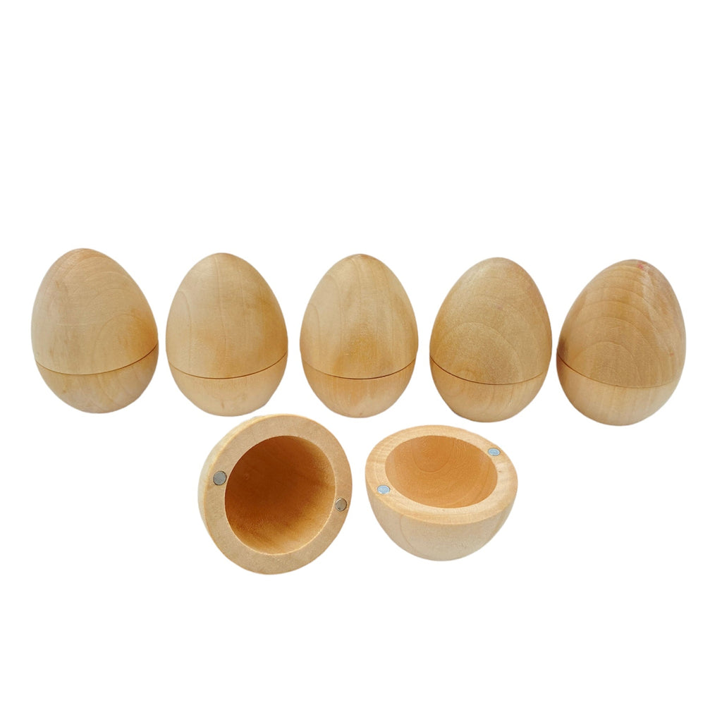 6 Pcs Magnetic Natural Wooden Eggs |  | The Baby Penguin