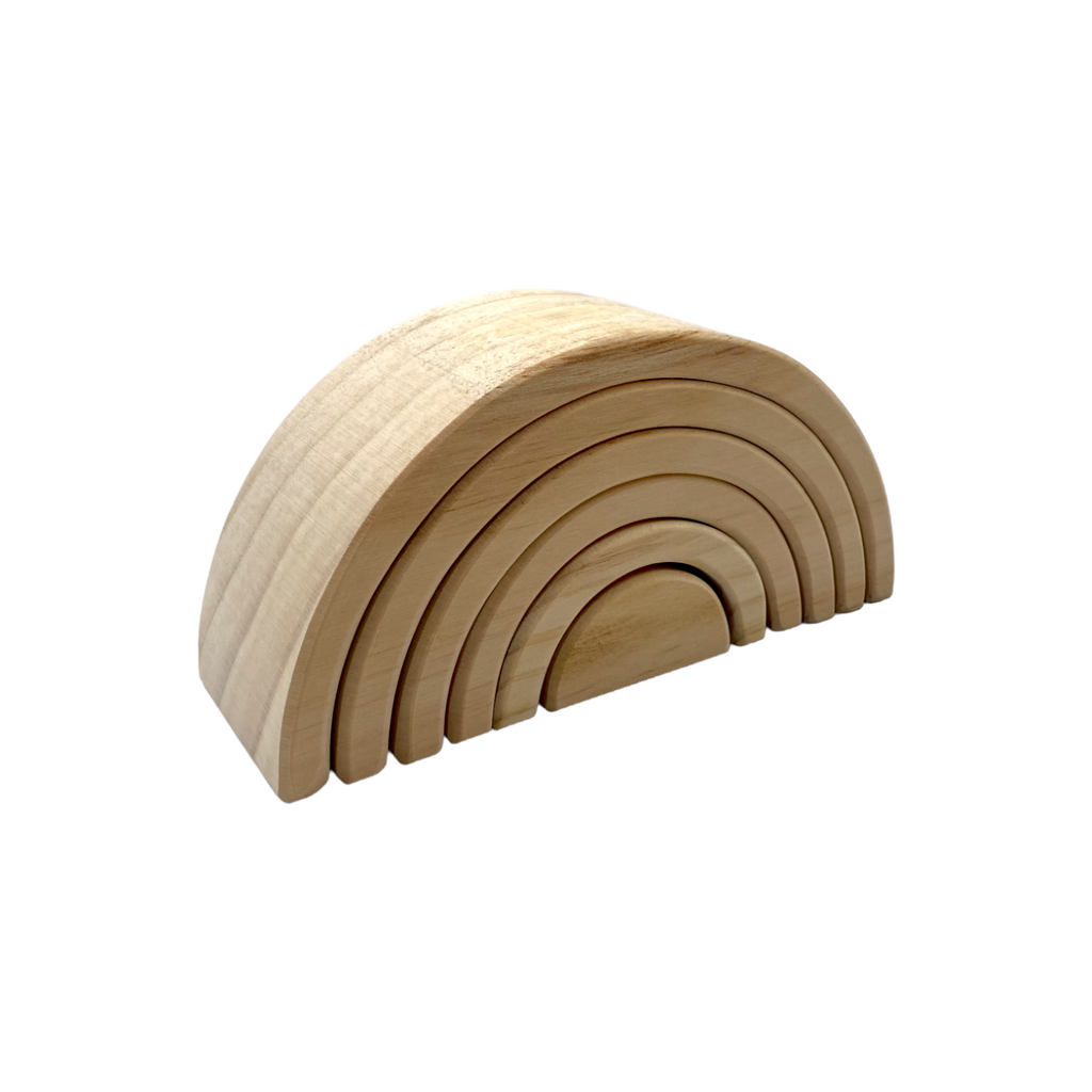 6 Pcs Small Rainbow Stacking Blocks in Natural Color |  | The Baby Penguin
