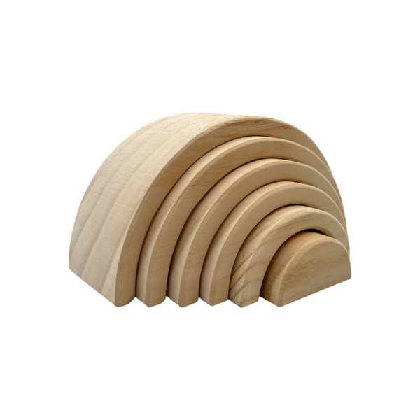 6 Pcs Small Rainbow Stacking Blocks in Natural Color |  | The Baby Penguin