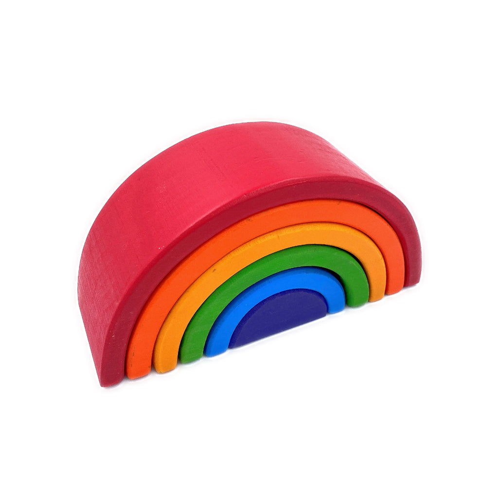 6 Pcs Small Rainbow Stacking Blocks in Primary Colors | toys | The Baby Penguin