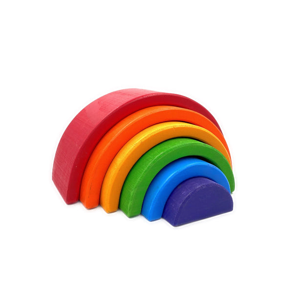 6 Pcs Small Rainbow Stacking Blocks in Primary Colors | toys | The Baby Penguin