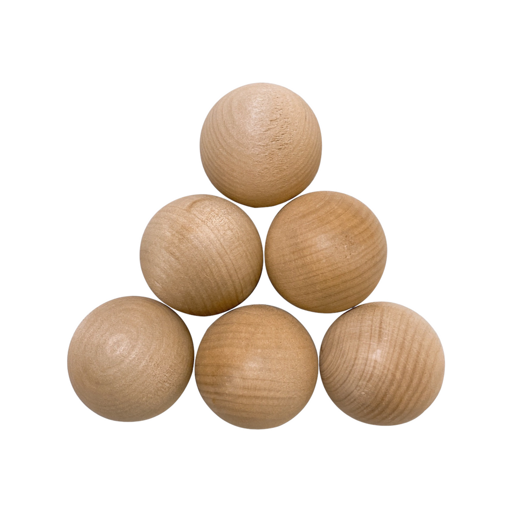 6 Pcs Wooden Balls in Natural Color Diameter 1.8 inches | toys | The Baby Penguin