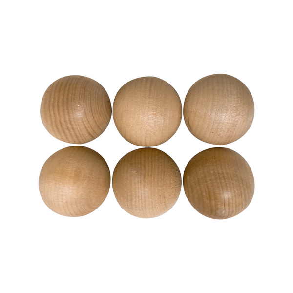 6 Pcs Wooden Balls in Natural Color Diameter 1.8 inches | toys | The Baby Penguin