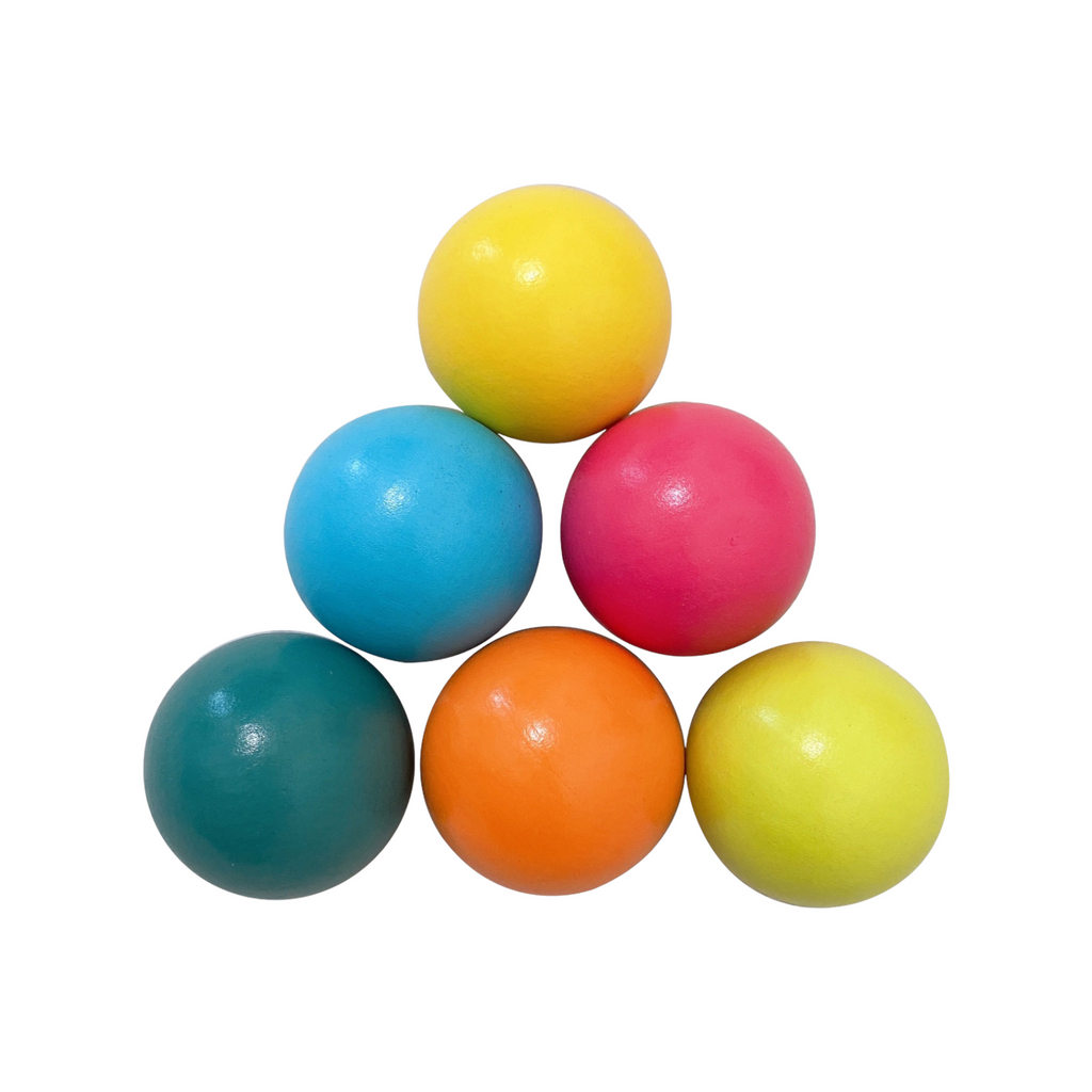 6 Pcs Wooden Balls in Pastel/Macaron Colors Diameter 1.8 inches | toys | The Baby Penguin