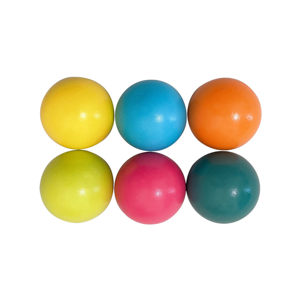 6 Pcs Wooden Balls in Pastel/Macaron Colors Diameter 1.8 inches | toys | The Baby Penguin