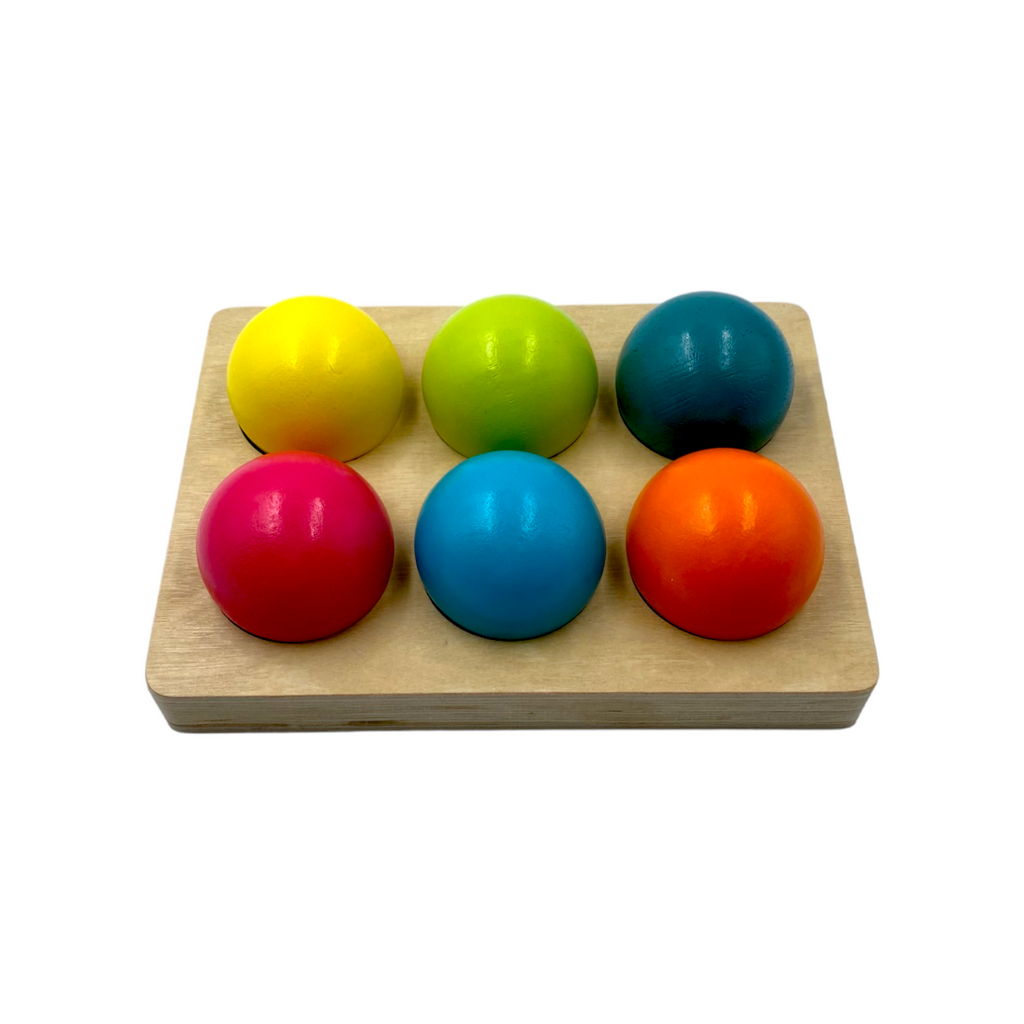 6 Pcs Wooden Balls with Tray in Pastel/Macaron Colors Diameter 1.8 Inches |  | The Baby Penguin