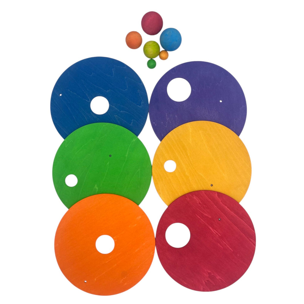 6-Piece Rolling Discs Set for Stepping Stones – Includes 6 Wooden Balls in Varying Sizes |  | The Baby Penguin