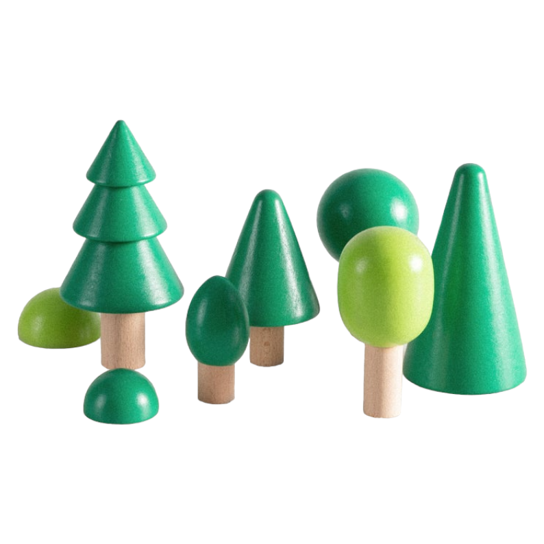 8 Pcs Wooden Trees Toy Set | toys | The Baby Penguin