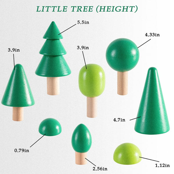 8 Pcs Wooden Trees Toy Set | toys | The Baby Penguin