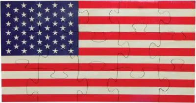 American Flag-Shaped Jigsaw Puzzle | Sustainable Toy | USA Made Maple Landmark