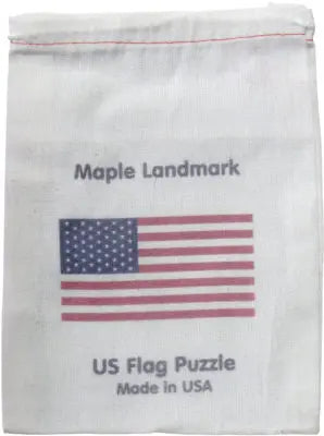 American Flag-Shaped Jigsaw Puzzle | Sustainable Toy | USA Made Maple Landmark