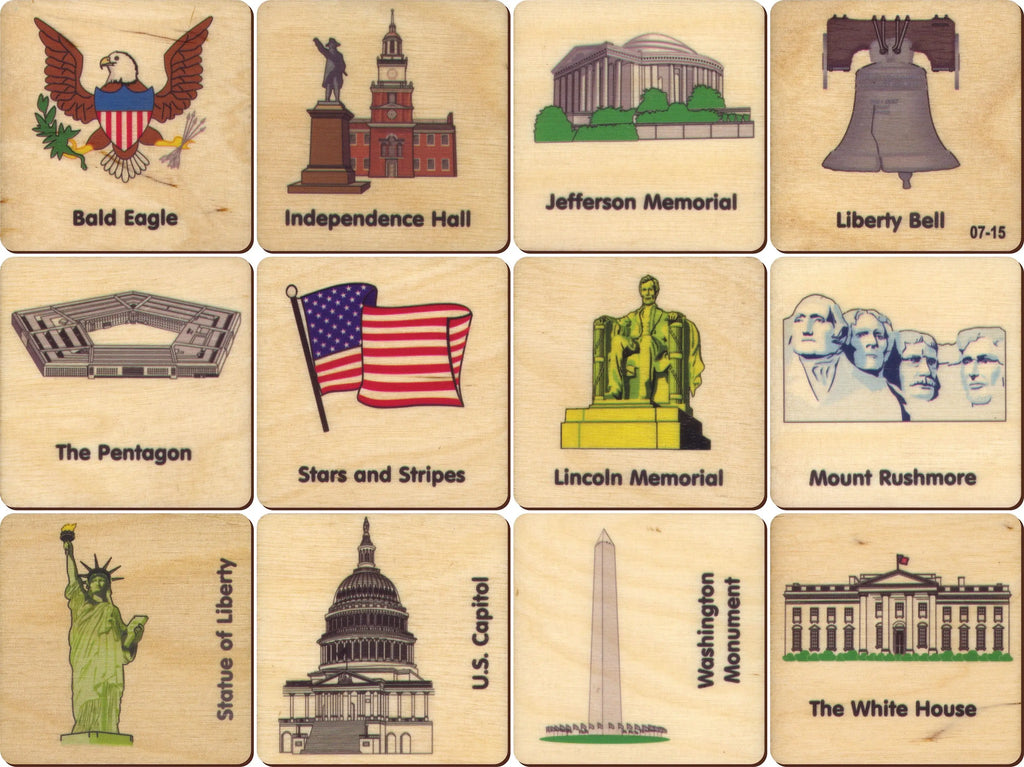 American Icons Memory Tiles