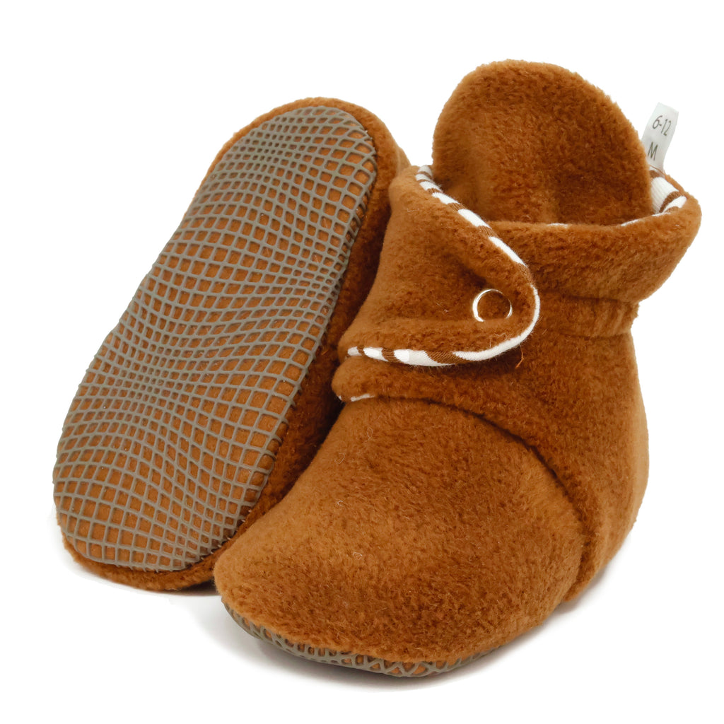Anti-Slip Sole, Fleece Baby Booties, Newborn Home Booties, Sweat Proof Organic Cotton Lining, Taba - The Baby Penguin