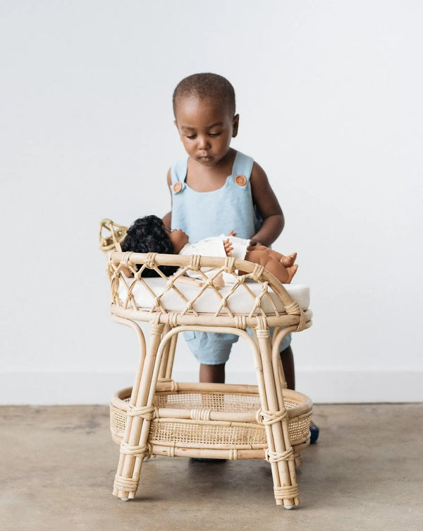 Aria Doll Rattan Changing Table Ellie & Becks Co.