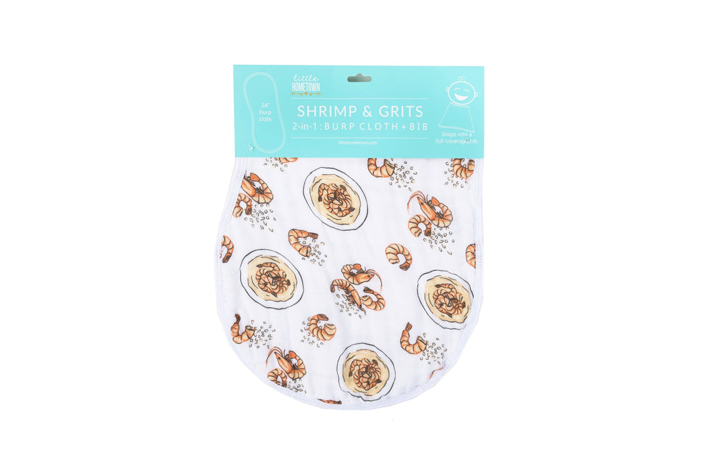  Baby Burp Cloth & Bib Combo (Shrimp and Grits) by Little Hometown Little Hometown 