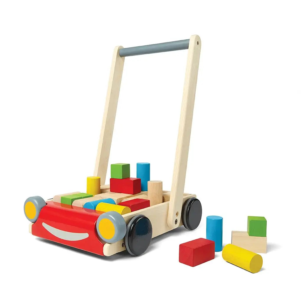 Baby Walker with Colored Wooden Blocks PlanToys USA