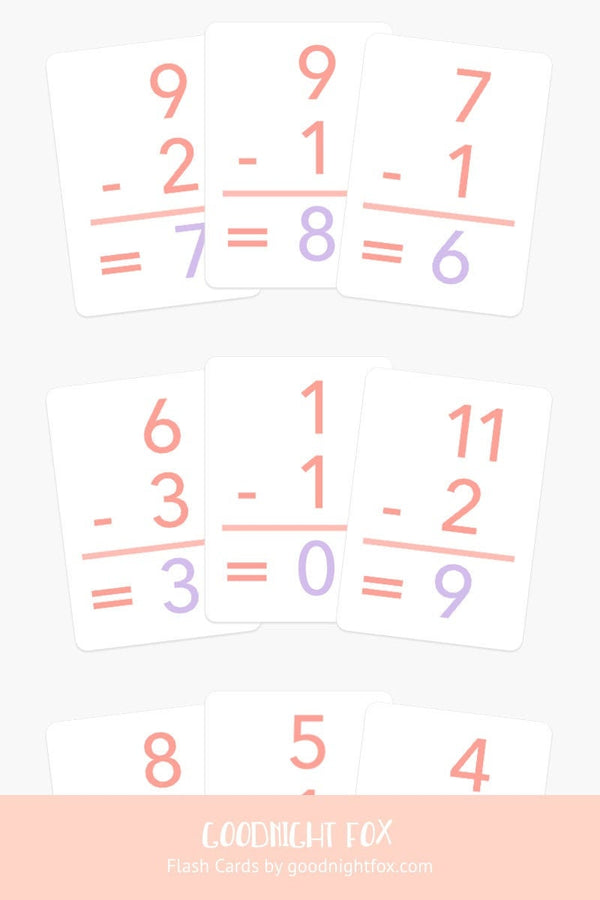 Basic Subtraction Flashcards