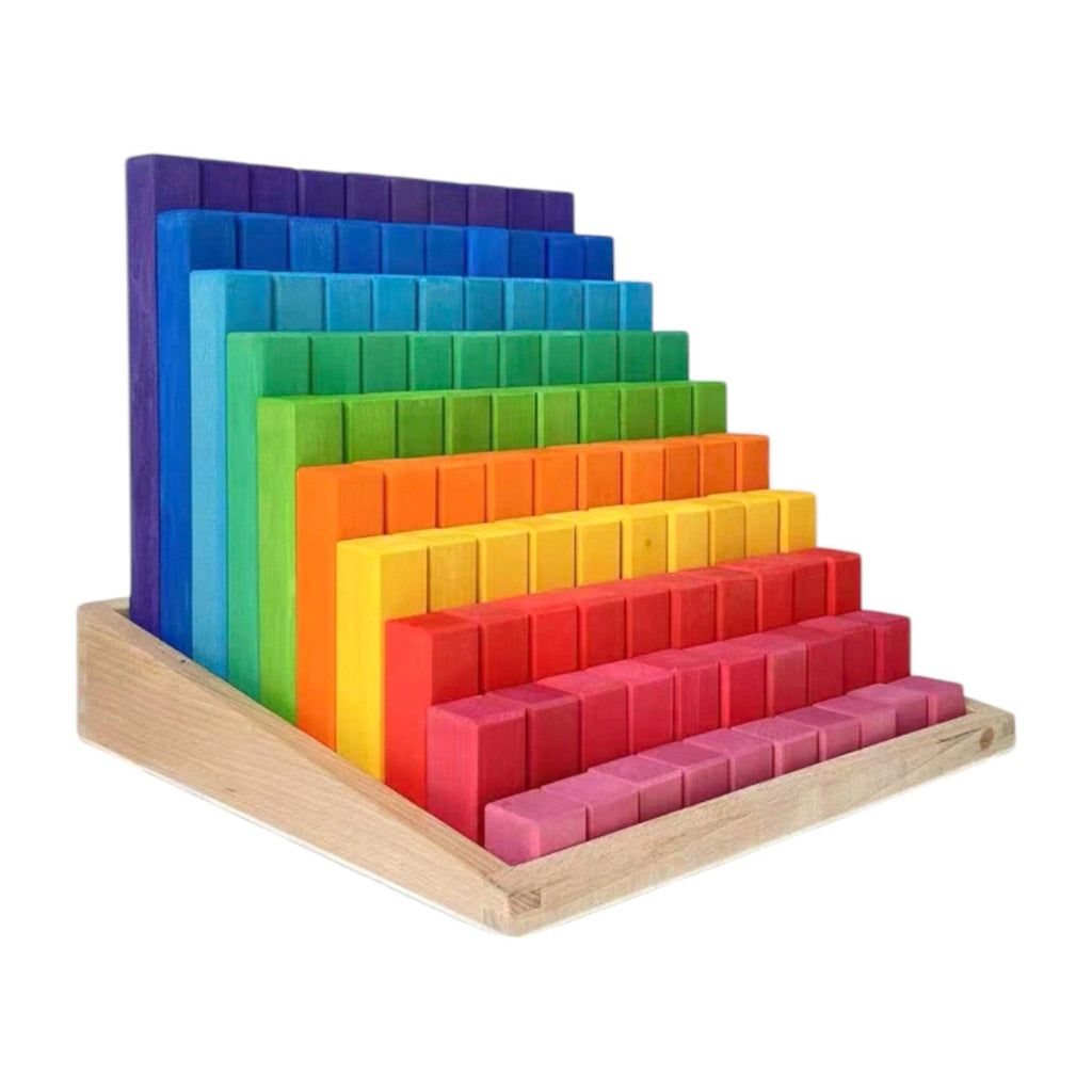 Building Steps Rainbow Counting Blocks – 100-Piece Wooden Prism Stair Set |  | The Baby Penguin