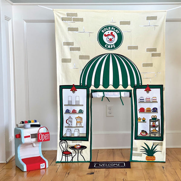 Café  Doorway Storefront with Coffee making machine | Doorway play space | The Baby Penguin