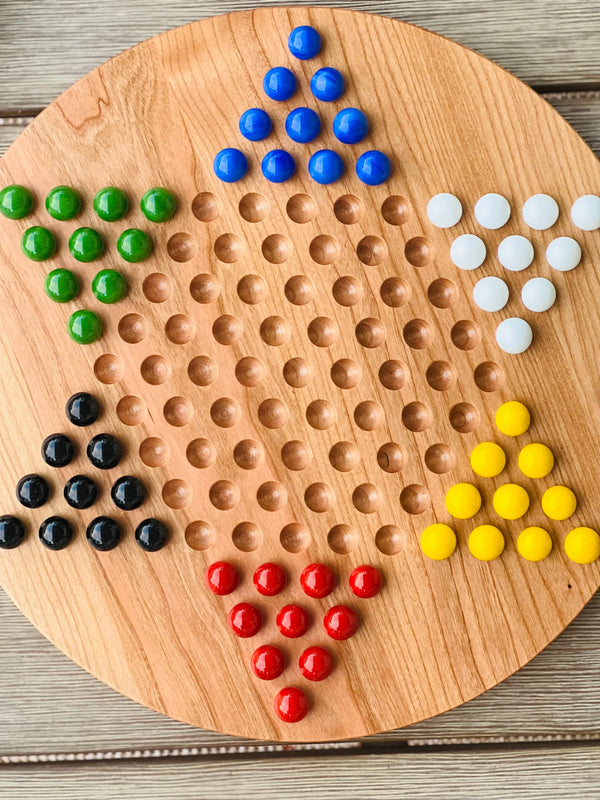 Cherry Chinese Checkers | Made in USA | Wooden Board Games Maple Landmark