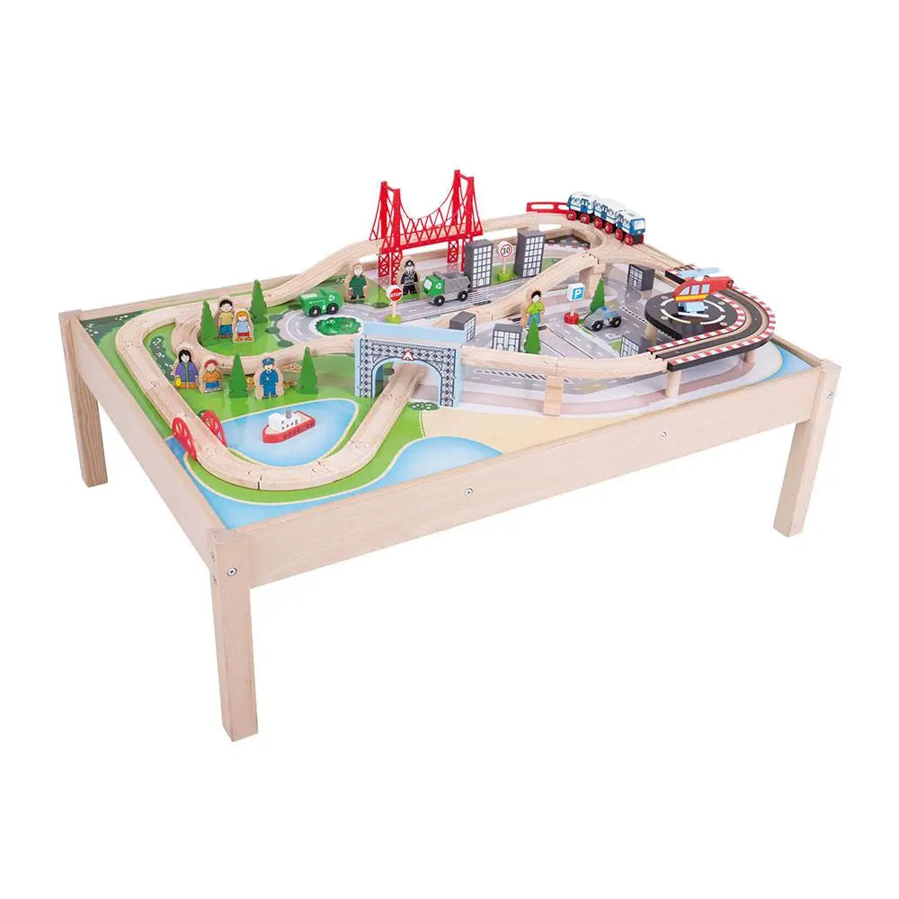  City Train Set and Table by Bigjigs Toys US Bigjigs Toys US 