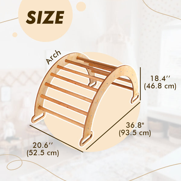 Climbing Arch & Rocker Balance - Montessori Climbers for Kids 1-7 y.o. – Beige - The Baby Penguin
